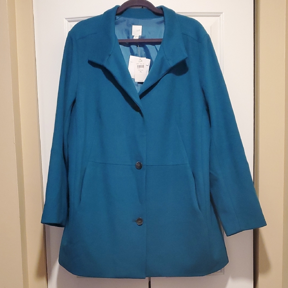 J. Jill | Peacock Teal Pea Coat NWT